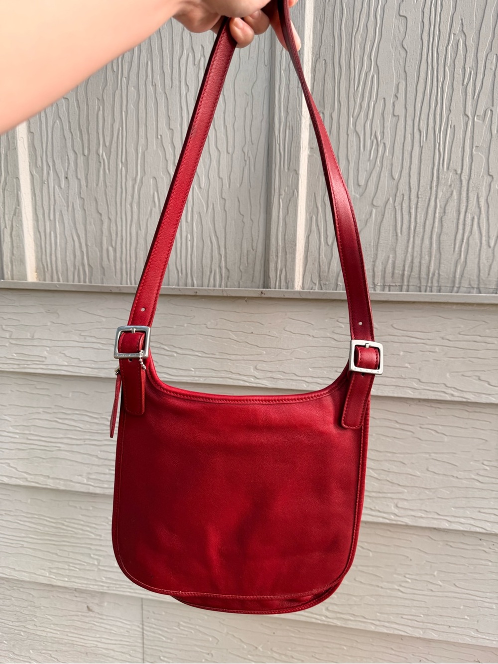 Coach Vintage Red Leather Shoulder Bag